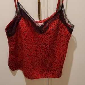 NWOT Gorgeous Red Silky Camisole Sz L